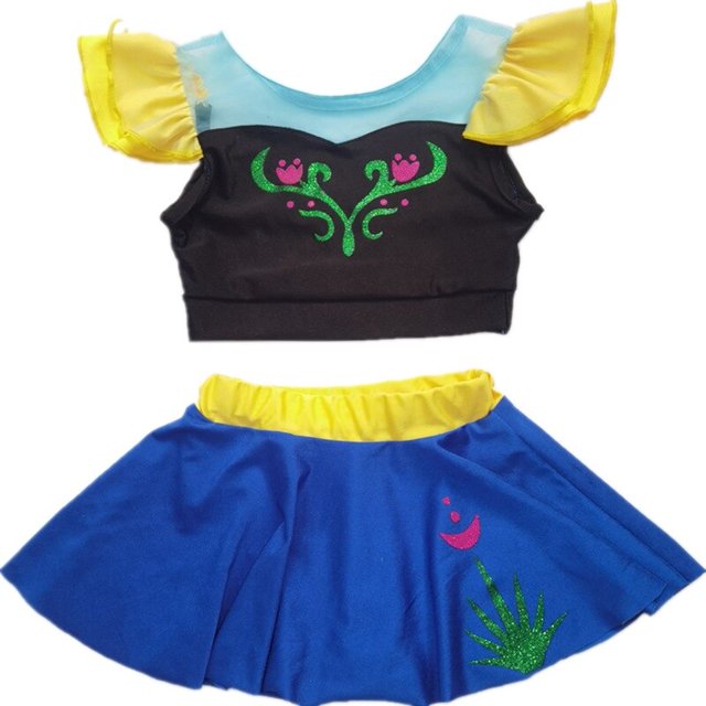 Traje de baño de dos piezas para niñas, traje de baño de princesa Elsa Blancanieves, traje de baño de princesa, ropa de playa para niños, novedad de verano zhangyuxiang unisex