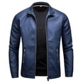thumbnail image 3 of Abrigo de cuero con cuello alto, chaqueta de moda para hombre, chaqueta de cuero de primavera, ropa delgada y atractiva para primavera y otoño para hombre, 3 of 6