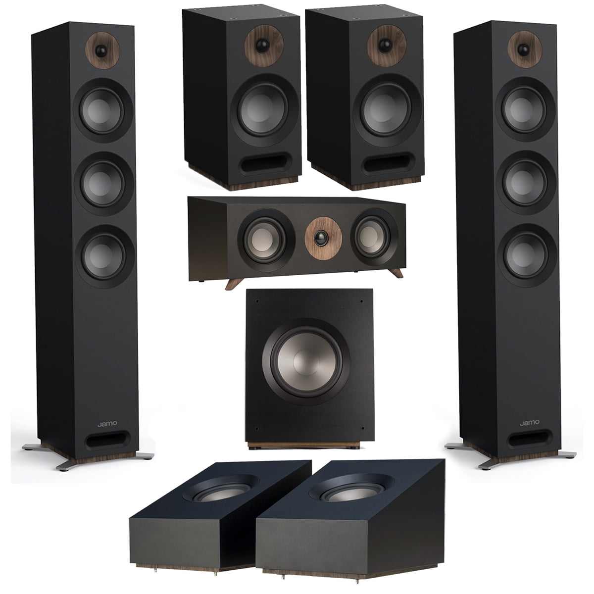 Jamo S 809 7.1 Home Theater Pack, with 2x S 809 5' Floorstanding Speaker, 2x S 803 Bookshelf Speaker, S 81 Center Speaker, S 810 10' Subwoofer and 2x S 8 ATM 4' Surround
