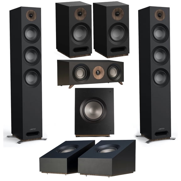 Jamo S 809 7.1 Home Theater Pack, with 2x S 809 5" Floorstanding Speaker, 2x S 803 Bookshelf Speaker, S 81 Center Speaker, S 810 10" Subwoofer and 2x S 8 ATM 4" Surround Speaker, Black