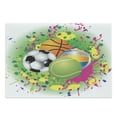 thumbnail image 1 of Sports Cutting Board, Pattern of Sports Balls on Watercolors Splash Vibrant Art Graphic Playroom, Decorative Tempered Glass Cutting and Serving Board, Large Size, Multicolor, by Ambesonne, 1 of 1