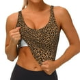 thumbnail image 4 of Haiem Leopard Pattern Womens Sports Bra - U Neck Padded Low Impact Yoga Bra Workout Crop Top Gym Moisture-Wicking Workout Vest -, 4 of 9