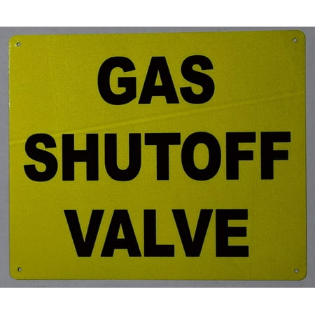 

Gas SHUTOFF Valve Sign (Aluminium Yellow Background 10X12 inch) (ref-2201)