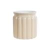Weloille Large Vertical Stripe Planter 1Pc, Modern Minimalist Flower Pot with Absorbent Wick, Decorative Plant Container for Indoor Outdoor Garden Balcony Desktop Decor