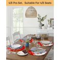 thumbnail image 5 of 13 Inch Round Placemats Set of 6, Red Santa Christmas Non Slip Heat Insulation PP Table Mats, Xmas Snowflake Washable Place Mats for Kitchen Dining Party Table Decor, 5 of 7