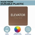 thumbnail image 2 of ADA CENTRAL SIGNS - 6" X6" Elevator Sign - ADA Compliant Tactile Graphics Grade 2 Braille Text Acrylic Wall Sign - Directional Assistance, Safety Location Signs for Offices, Schools, Malls, Apartments, 2 of 7