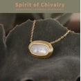 thumbnail image 3 of S.Leaf "Chivalry Spirit“ 18K Gold Plated Necklaces for Women Shield Pendant Rose quartz Mother of Pearl Necklaces, 3 of 4