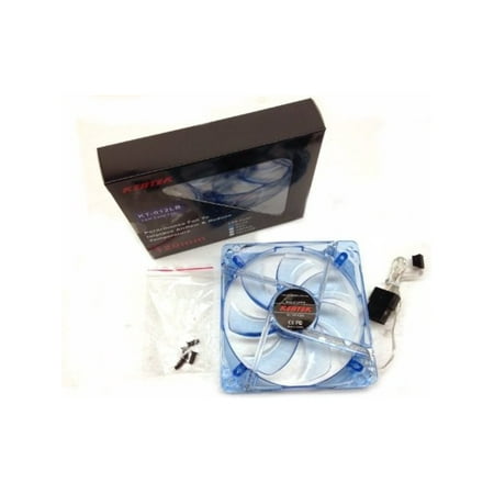 Kentek Sleeve Bearing 120mm 12cm Blue LED LEDs Silent Fan for Computer Cases, Power supply, CPU Coolers, and Radiators 3 / 4 Pin