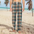 thumbnail image 2 of Pajama Pants for Men Women Funny Pant Matching Couples Unisex Pajamas Plaid Khaki S, 2 of 8