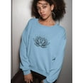 thumbnail image 2 of Lotus Flower Outline Sweatshirt Women -Image by Shutterstock, Female Medium, 2 of 4