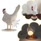 thumbnail image 2 of Lámpara de mesa con diseño de resina de simulación de gallo blanco de Pascua, 2 of 3