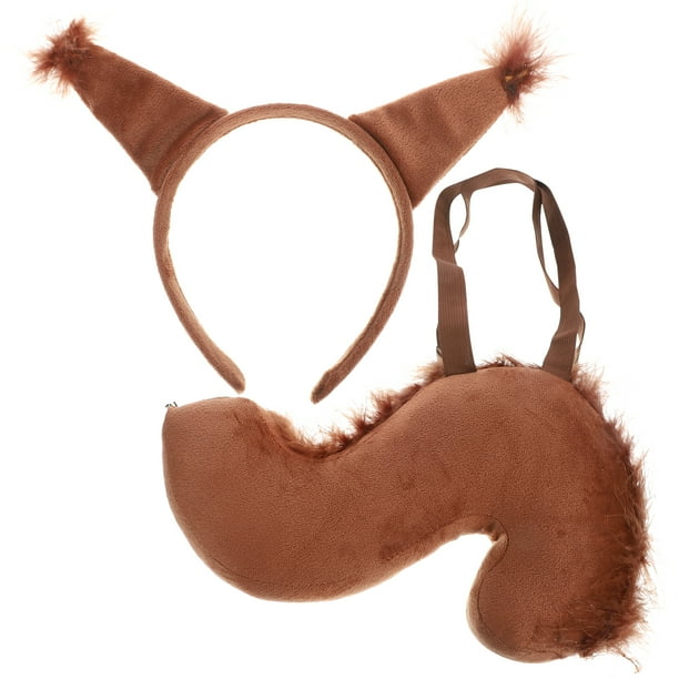1 Set de accesorio para disfraz de ardilla de peluche: diadema con orejas de ardilla y cola falsa.