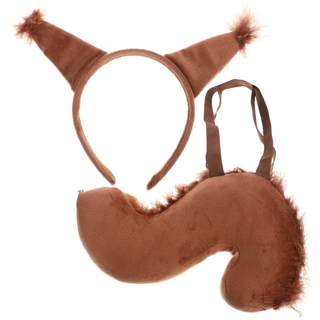 1 Set de accesorio para disfraz de ardilla de peluche: diadema con orejas de ardilla y cola falsa.