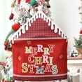 thumbnail image 4 of Advancent Cubierta de silla de Navidad con letras en inglés, accesorios de boda, funda para muebles, forma de sombrero de rejilla, funda plegable, arreglo Kits de decoración para fiestas Rojo Advancent  HA069386-02, 4 of 6