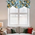 thumbnail image 3 of Tie Up Valances for Windows, Lemon Flowers Adjustable Valance Curtains Window Treatment for Living Room, Country Bird Plant Watercolor Blue Summer Rod Pocket Kitchen Curtains & Drapes 54x18 Inch, 3 of 9
