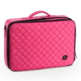 thumbnail image 6 of KIOTA Dual-Layer Professional On The Go Portable EVA Makeup Train Case Cosmetic Travel Storage Organizer Bag with Dividers and Brush Pockets - Bubblegum Pink, 6 of 8