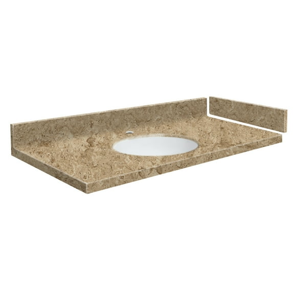 Transolid VT49.5x22-1OI-94-A-W-1 49.5 in. Solid Surface Vanity Top with Single Hole and Oval Integral Sink, Sand Mountain