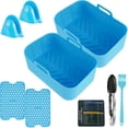 thumbnail image 3 of 2Pcs Friteuse à Air Chaud Pot de Silicone avec Poignée Réutilisable Panier Résistant à la Chaleur Poêle Anti-Adhésive 2 Mats Gants pour Four, 3 of 11