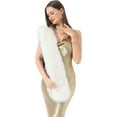 thumbnail image 5 of La Carrie Women's Faux Fur Collar Scarf Wrap Cold Winter Warmer White Extra Long, 5 of 6