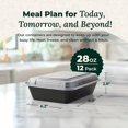 thumbnail image 3 of Enther Meal Prep Containers 12 Pack 1 Compartment Single Lids Food Storage Bento BPA Free | Stackable | Reusable Lunch Boxes, Microwave/Dishwasher/Freezer Safe Portion Control (28 oz), 3 of 7