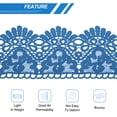 thumbnail image 4 of Uxcell 4" Wide 5 Yard Lace Ribbon Floral Pattern Dark Blue Lace Trim Ribbon for Sewing Making, 4 of 4