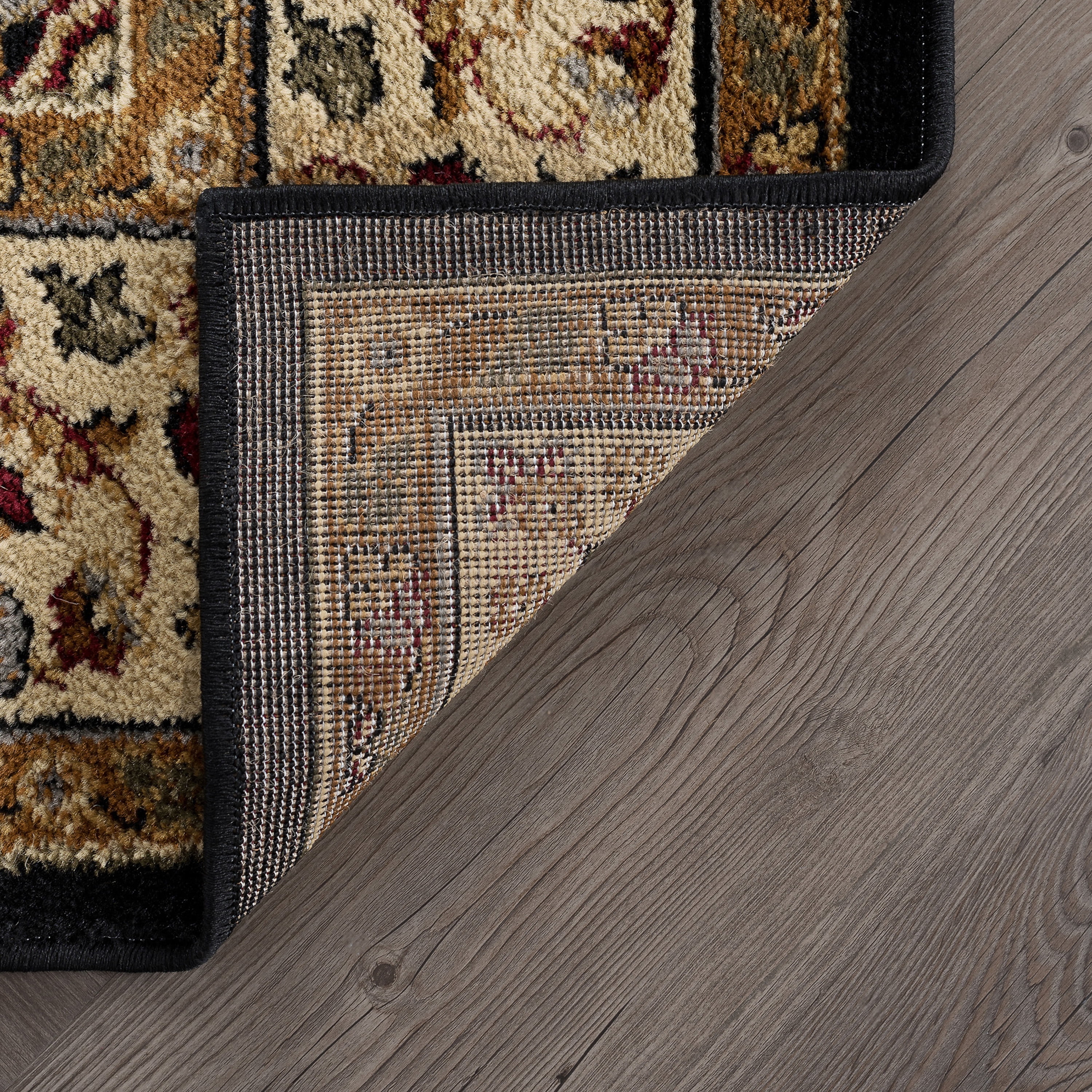 Transitional 5x7 Area Rug (5' x 7') Oriental Black, Red Living Room Easy to Clean