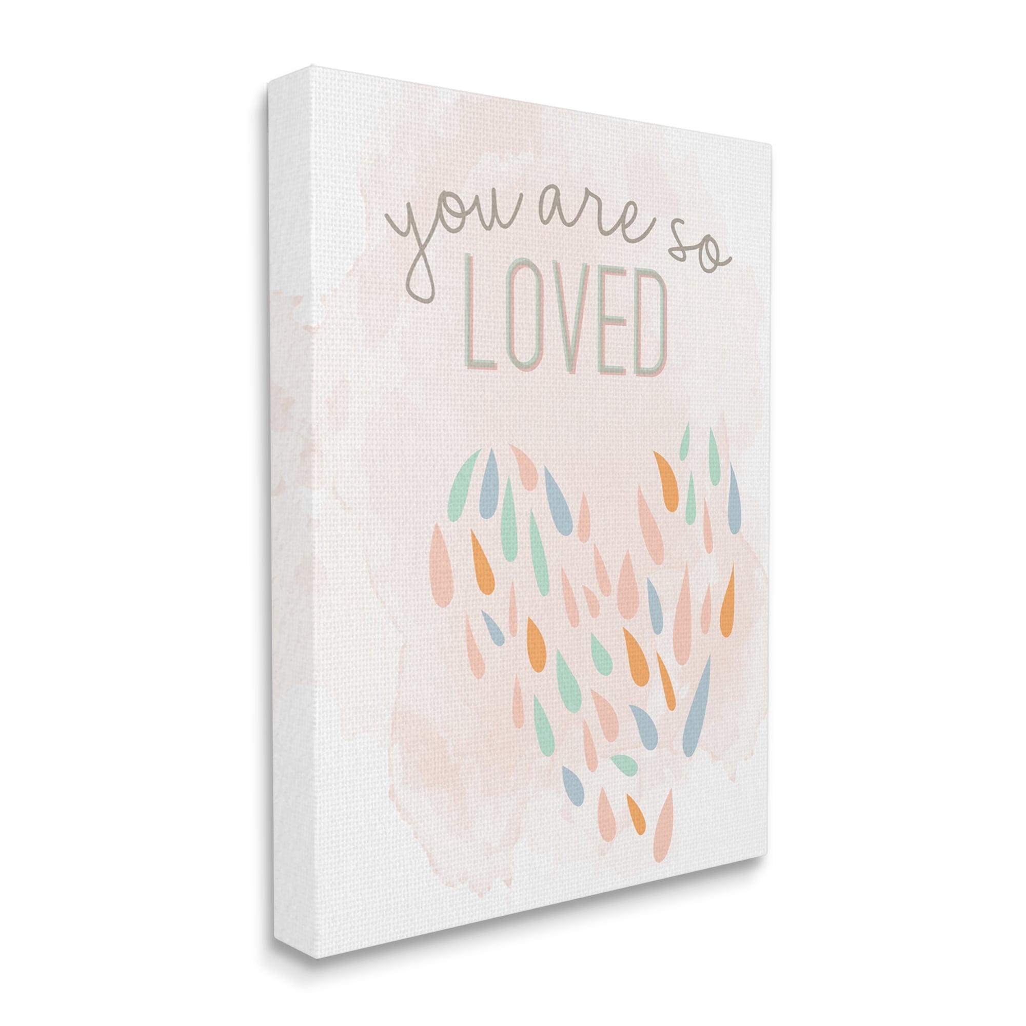 Stupell You Are So Loved Fun Heart Shape Inspirational Painting Gallery Wrapped Canvas Print Wall Art