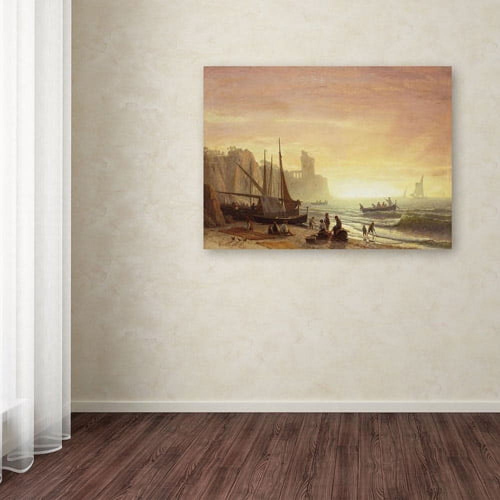 Trademark Fine Art "The Fishing Fleet" 1862 Canvas Art by Albert Bierstadt