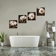 thumbnail image 3 of Canvas Wall Art Contemporary Simple Life White Flowers Floral Canvas Painting Pictures for Home Bedroom Decor - 4 Panels Framed Artwork Canvas Prints Brown Giclee Poster for Living Room Bathroom Decor, 3 of 6