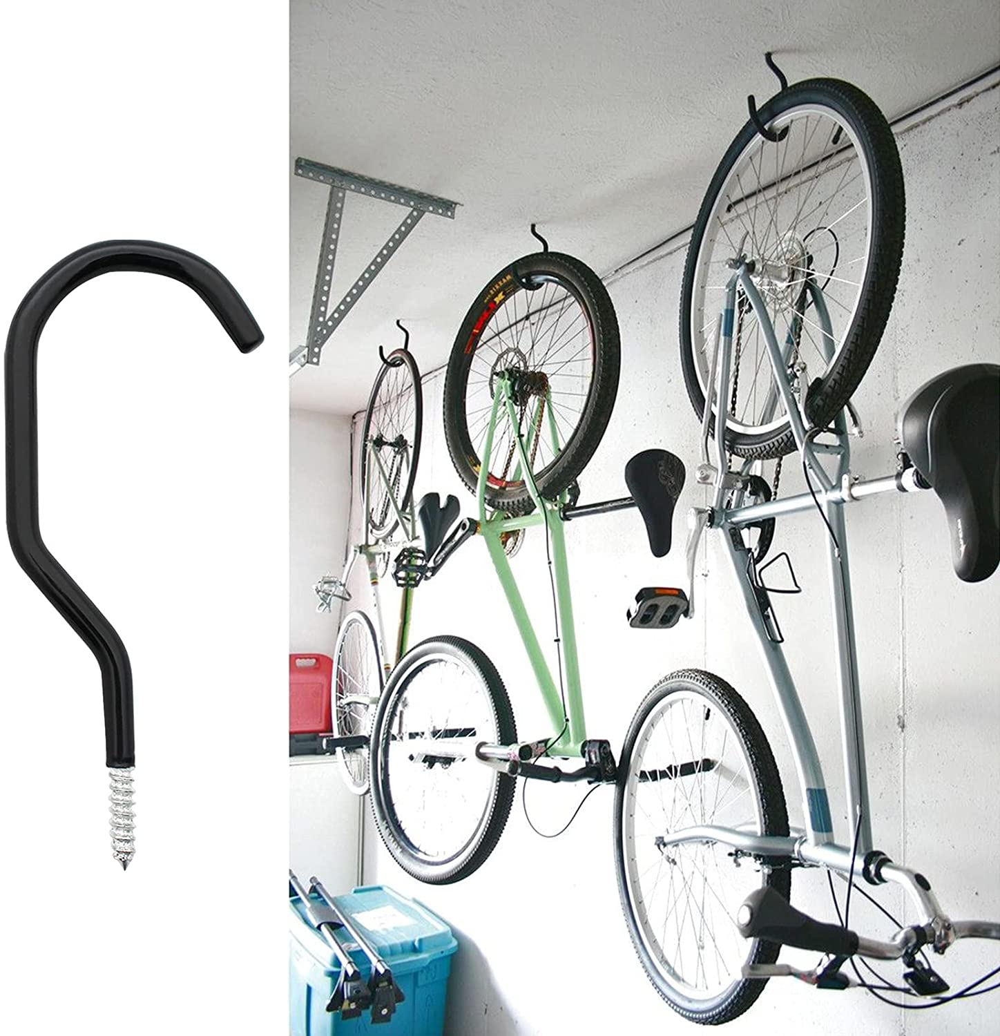 6Pcs Bike Storage Hooks Rack Large 