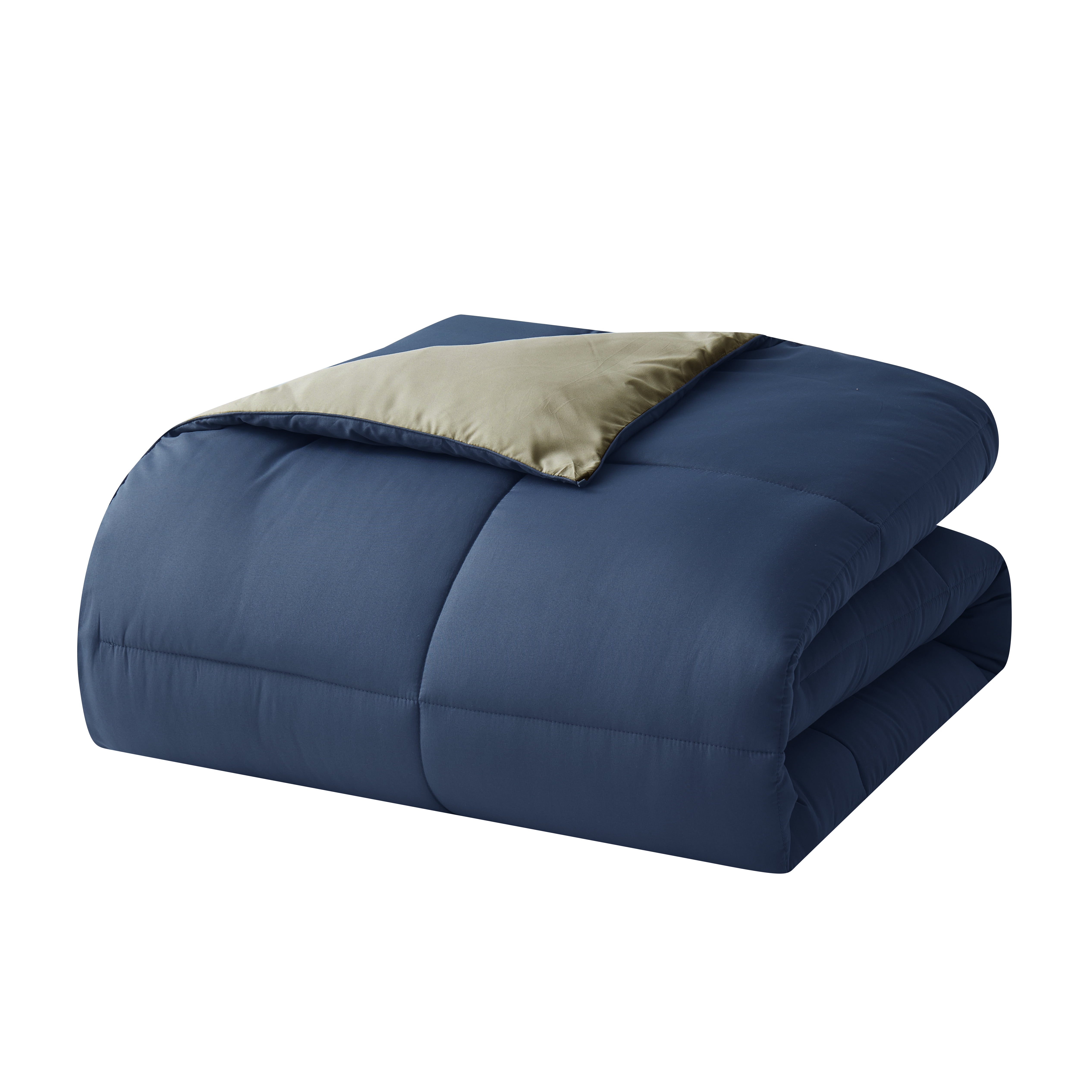 Nestl 3-Piece Soft Down Alternative Reversible King Comforter Set, King/Cal King, Navy & Sage