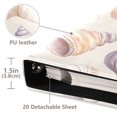thumbnail image 3 of FORMRS 3 Ring Photo Album 4"x6" Self Adhesive Large Capacity PU Leather Cover, Orange Watercolor Seashells, 3 of 8
