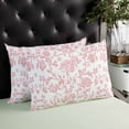 thumbnail image 4 of Coral Red Flower Throw Pillow Cover 24 x 36 Inch Decorative Pillow Cover Vintage Farmhouse Boho Leaf Spring Lumbar Pillowcase Seasonal Rectangle Cushion Case for Couch Sofa Bed Living Room, 4 of 7