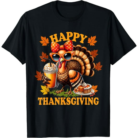 Happy Thanksgiving Funny Turkey Family Dinner Thanksgiving T-Shirt,Top Tees,Black