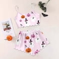 thumbnail image 2 of Trendfront Womens 2-Piece Cami Pajama Set Halloween Halloween Print Scoop Neck Spaghetti Strap Sleeveless Cami Top and Shorts Sleepwear Lounge Set, 2 of 5