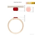 thumbnail image 5 of ANGARA Natural Emerald-Cut Ruby Off-Centered Solitaire Ring With Diamonds in 14K Rose Gold for Women (Size-6x4mm) | July Birthstone, Birthday, Anniversary, Jewelry Gift for Women | Natural Ruby Ring, 5 of 9