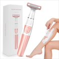 thumbnail image 1 of Maquinilla de afeitar eléctrica para mujer, para uso en seco y húmedo, funciona con pilas, 1 of 5
