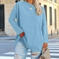 thumbnail image 2 of Womens Long Sleeve Tops Plus Size Loose Fit T Shirts Round Neck Casual Solid Color Top Comfy Basic Clothes Spring Tops for Women 2026, 2 of 5