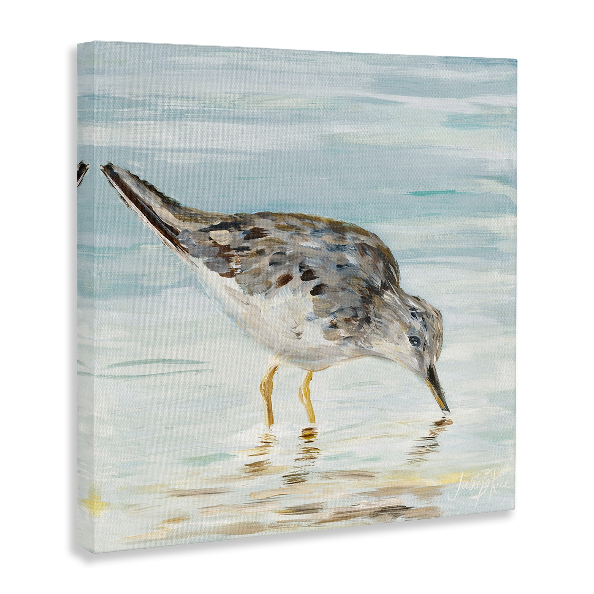 Stupell Industries Grey Beach Sandpiper Animals & Insects Painting Gallery Wrapped Canvas Art Print Wall Art, 30 x 30