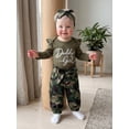 thumbnail image 6 of Loicainy Infant Baby Girl Fall Outfits 3 6 12 18 Months Cute Long Sleeve Romper and Camo Pants Bow Headband Clothes Set, 6 of 9
