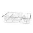 thumbnail image 1 of Kitchen Details 4685-WHITE Chrome Dish Rack with Tray, White - 3 Piece, 1 of 3