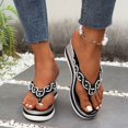 thumbnail image 3 of Dakaela Women's Platform Flip Flop Rhinestones Arch Support Summer Thong Sandals Soft Cushion Slippers, 3 of 7