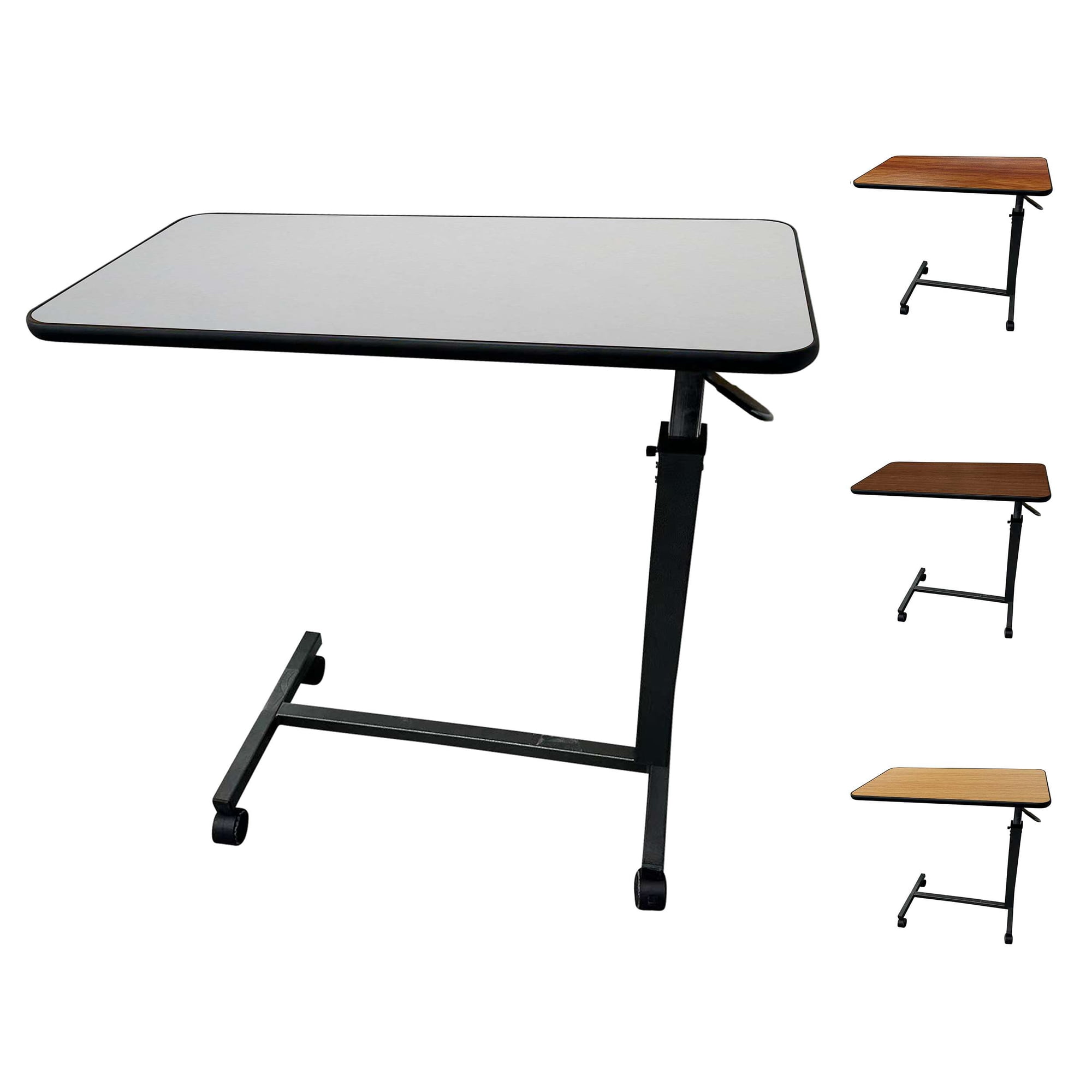 ProHeal Medical Overbed Table - Adjustable Height Bedside Hospital Bed Table with Wheels - Over Bed Hospital Tray for Home Use