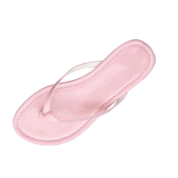 Shrysg Women's Open-Toe Sandals Comfortable Breathable Soft Sole Casual Flip Flops Lightweight Slip-On Beach Shoes Pink
