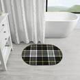thumbnail image 4 of Black Plaid Bath Mat Vintage Check Diatomaceous Earth Bathroom Rugs Absorbent Stone Bath Mat Fast Drying Shower Rug Non Slip Doormat 15.7" x 23.6", 4 of 6