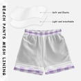 thumbnail image 4 of Cute Pastel Lavender Gingham Pattern Swim Trunks Board Shorts Beach Pants Bathing Bottoms 4T, 4 of 7