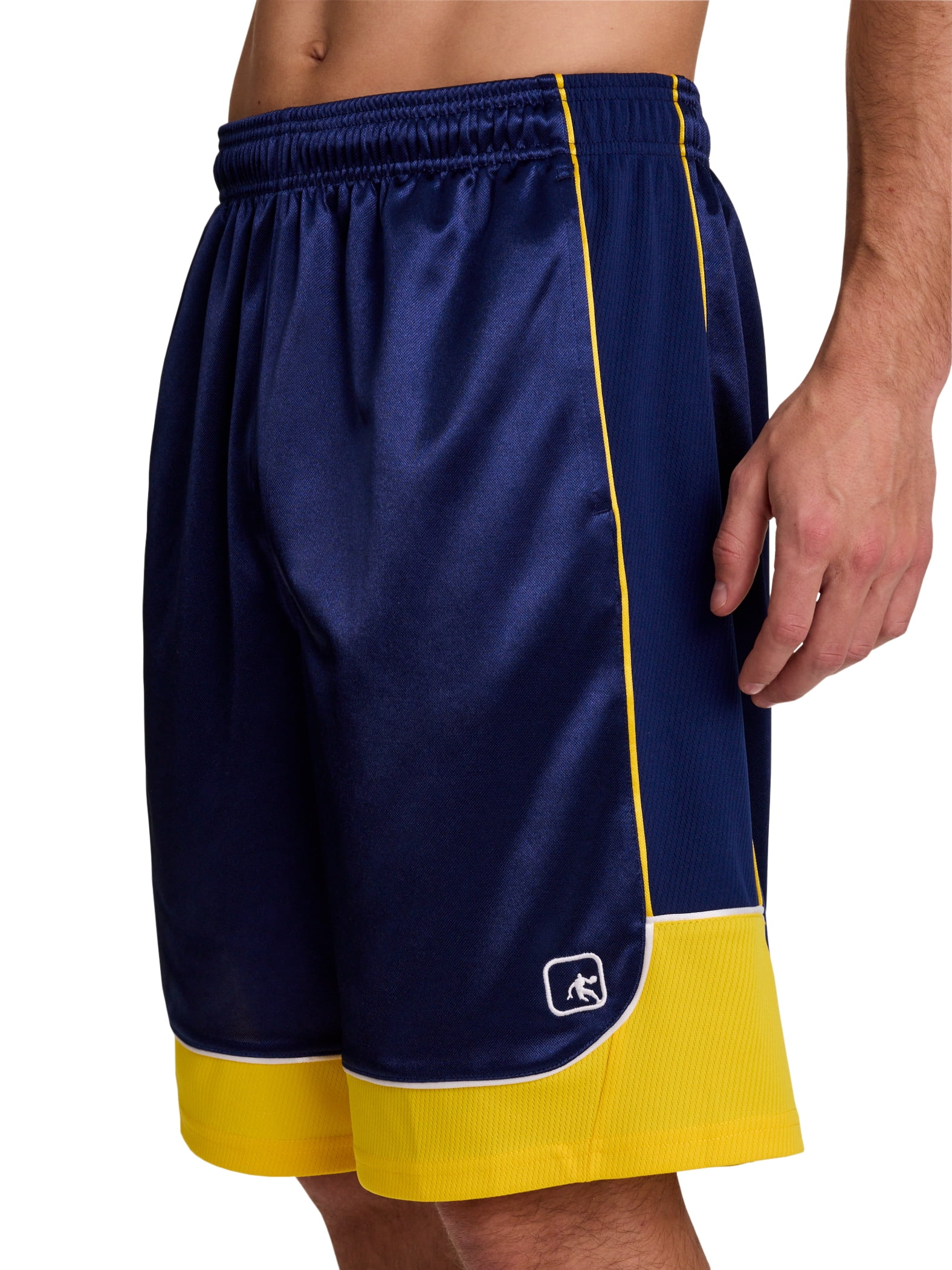 AND1 Men's and Big Men's All Court Colorblock Short, 11" inseam, up to Size 5XL