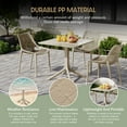 thumbnail image 3 of WestinTrends Playa 5-Piece Outdoor Resin Square Patio Dining Table Set with Stackable Patio Dining Chairs, Sand, 3 of 13