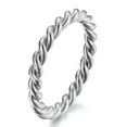 thumbnail image 3 of 3mm Twisted Rope Tail Steel Ring Silver/Gold/Black Wedding Band Men's Size 7-12, 3 of 8