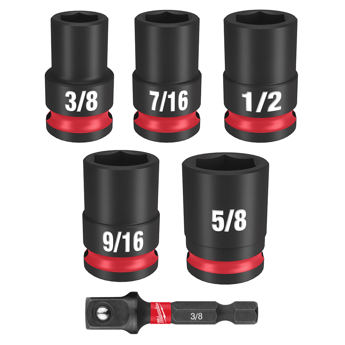 Milwaukee Tool 6PC SHOCKWAVE Impact Duty 3/8" Drive SAE Standard Socket Set